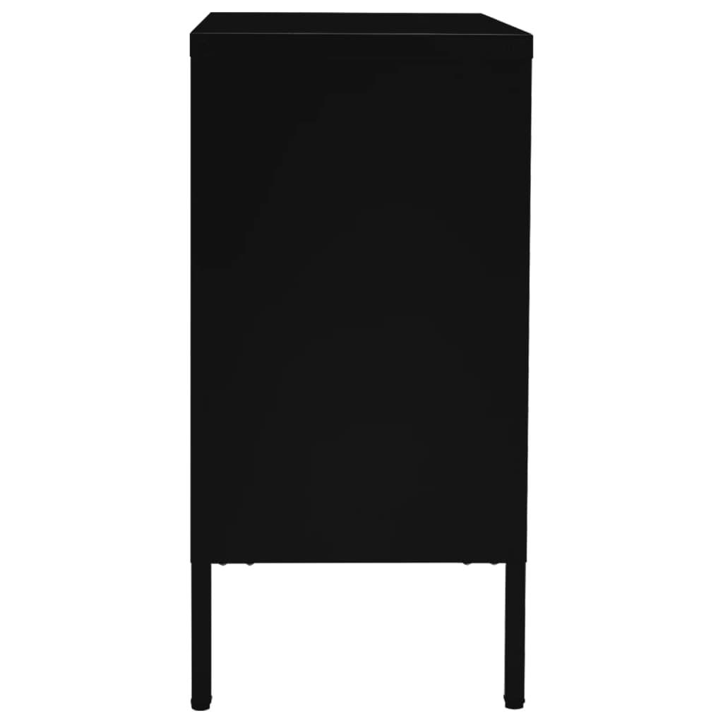 Sideboard Black 29.5"x13.8"x27.6" Steel and Tempered Glass at Set Shop and Smile