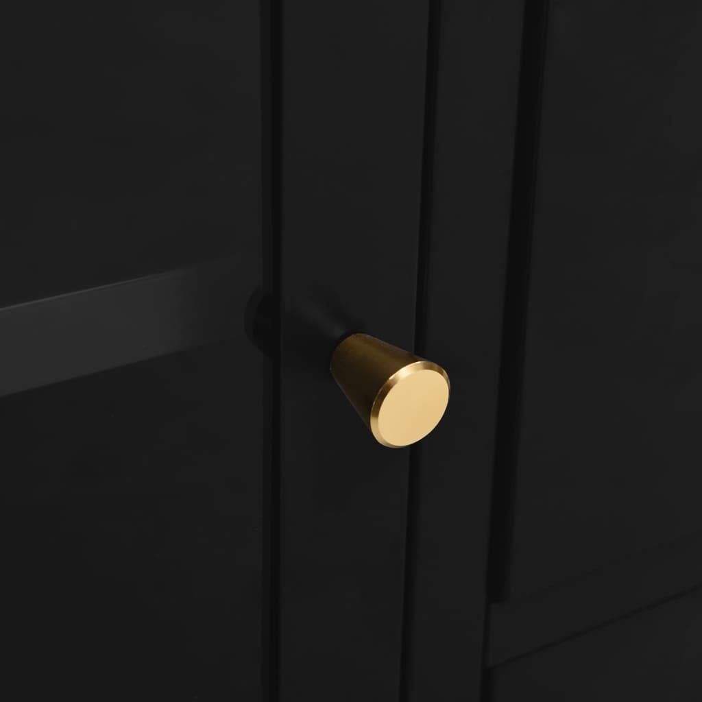 Sideboard Black 29.5"x13.8"x27.6" Steel and Tempered Glass at Set Shop and Smile