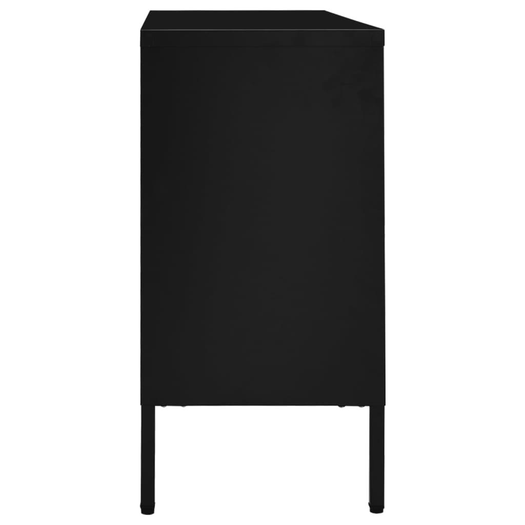 Sideboard Black 41.3"x13.8"x27.6" Steel and Tempered Glass at Set Shop and Smile