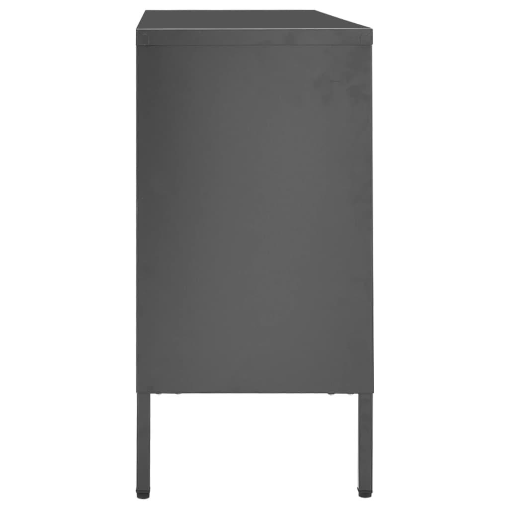 Sideboard Anthracite 41.3"x13.8"x27.6" Steel and Tempered Glass at Set Shop and Smile