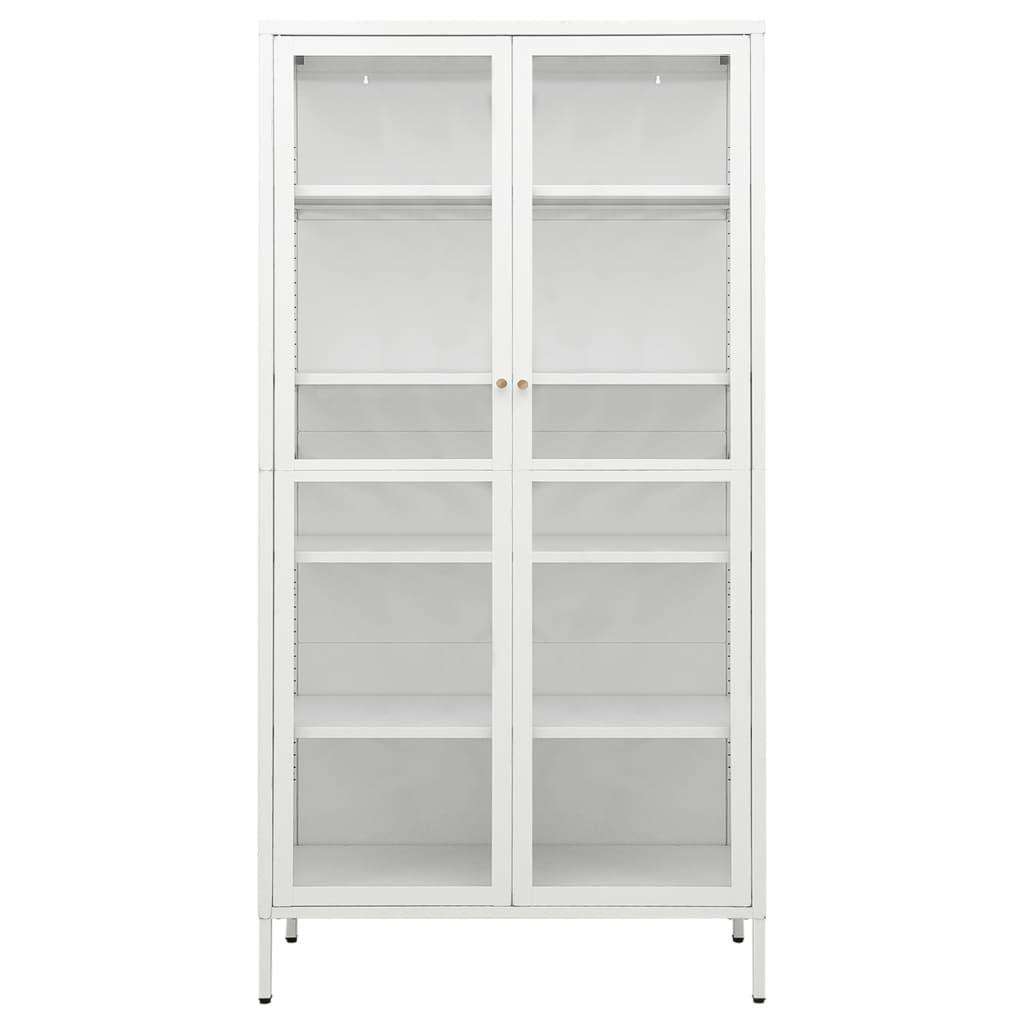 Display Cabinet White 35.4"x15.7"x70.9" Steel and Tempered Glass at Set Shop and Smile