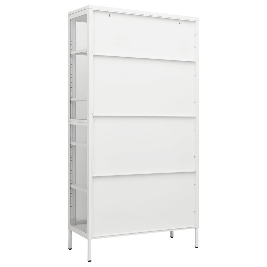 Display Cabinet White 35.4"x15.7"x70.9" Steel and Tempered Glass at Set Shop and Smile