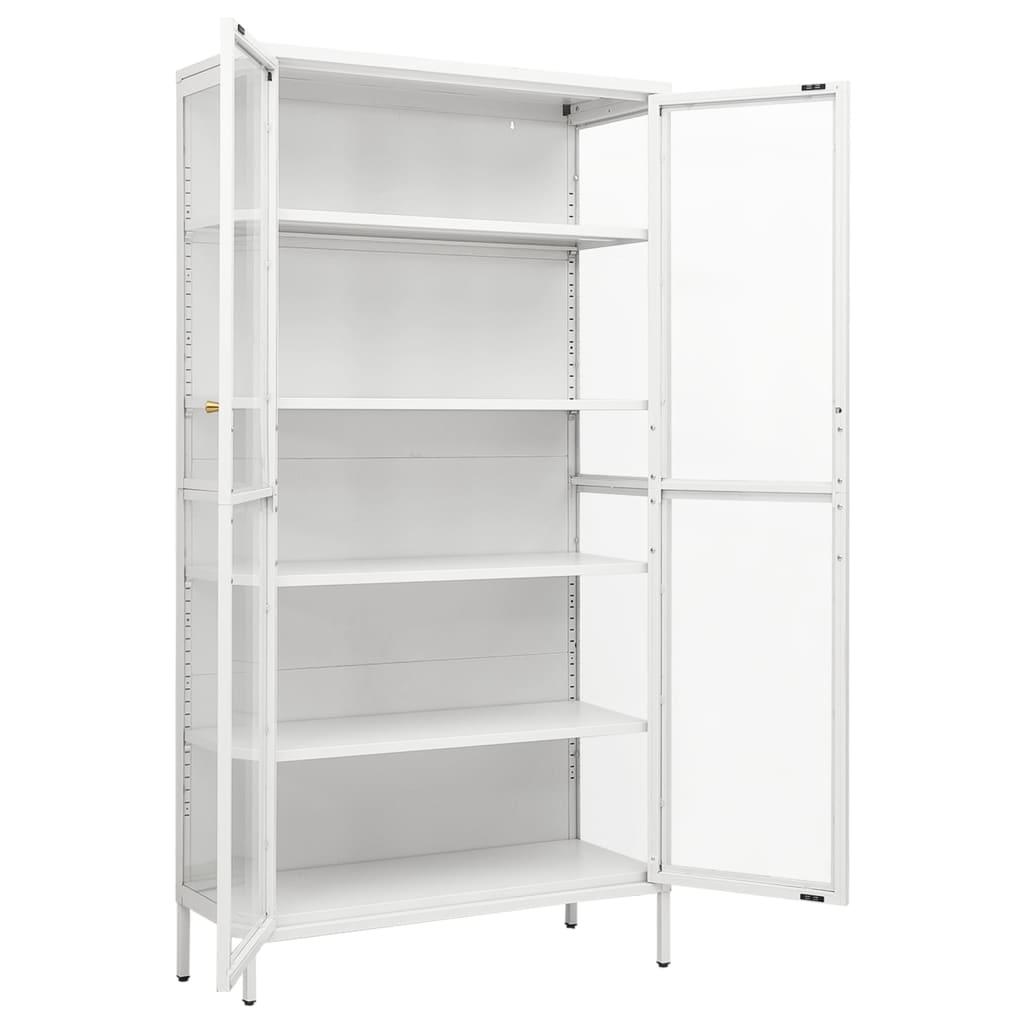 Display Cabinet White 35.4"x15.7"x70.9" Steel and Tempered Glass at Set Shop and Smile
