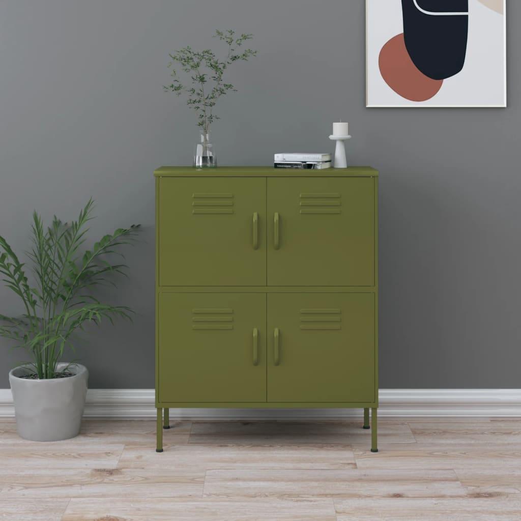 Storage Cabinet Olive Green 31.5"x13.8"x40" Steel at Set Shop and Smile
