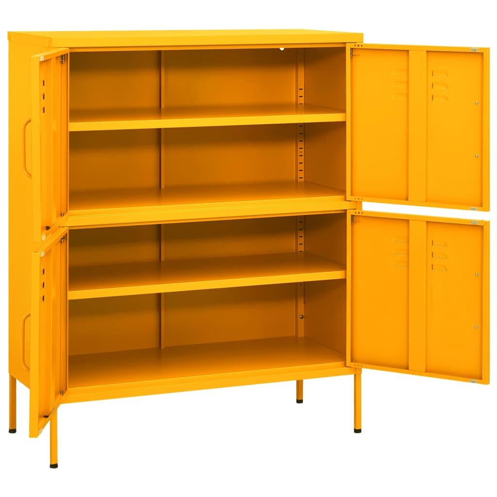 Storage Cabinet Mustard Yellow 31.5"x13.8"x40" Steel at Set Shop and Smile