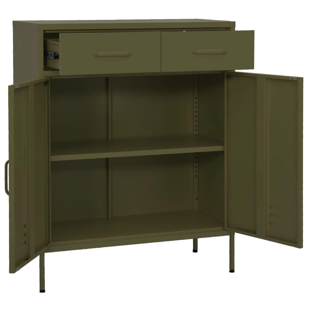 Storage Cabinet Olive Green 31.5"x13.8"x40" Steel at Set Shop and Smile