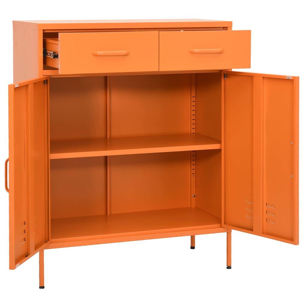 Storage Cabinet Orange 31.5"x13.8"x40" Steel at Set Shop and Smile
