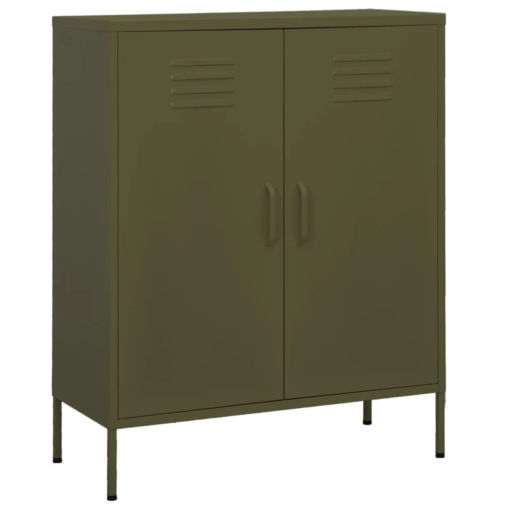 Storage Cabinet Olive Green 31.5"x13.8"x40" Steel at Set Shop and Smile