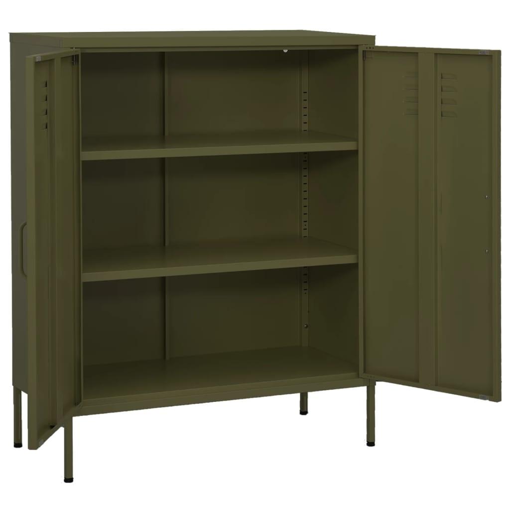 Storage Cabinet Olive Green 31.5"x13.8"x40" Steel at Set Shop and Smile