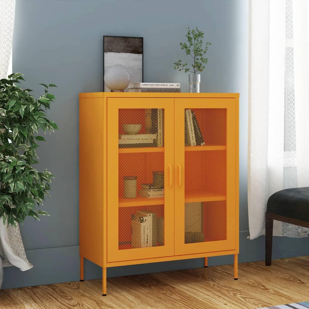 Storage Cabinet Mustard Yellow 31.5"x13.8"x40" Steel at Set Shop and Smile