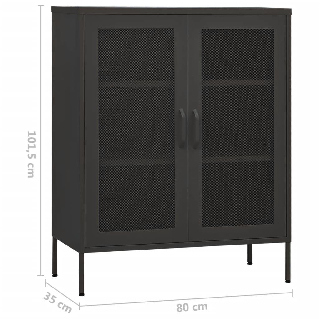 Storage Cabinet Anthracite 31.5"x13.8"x40" Steel at Set Shop and Smile