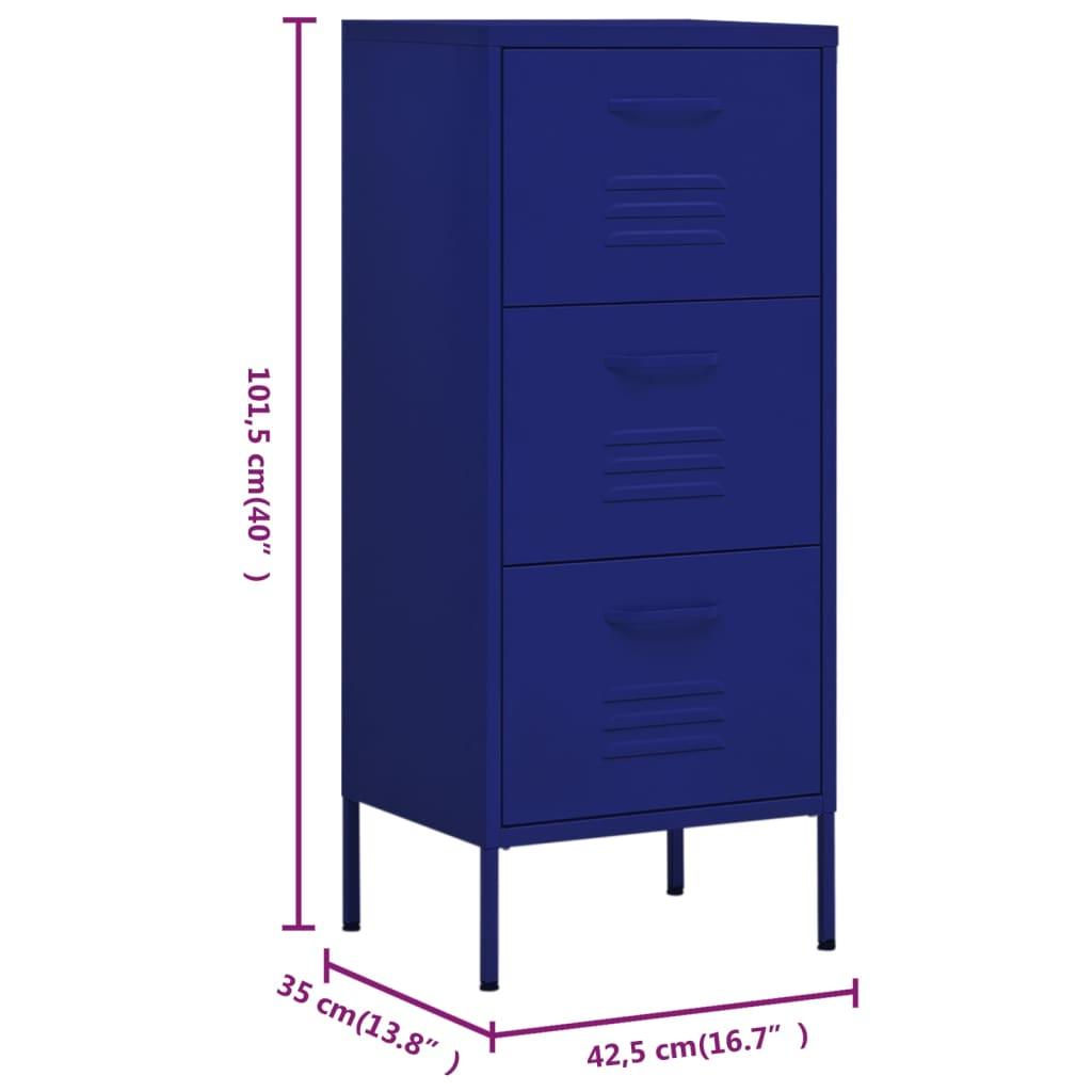 Storage Cabinet Navy Blue 16.7"x13.8"x40" Steel at Set Shop and Smile