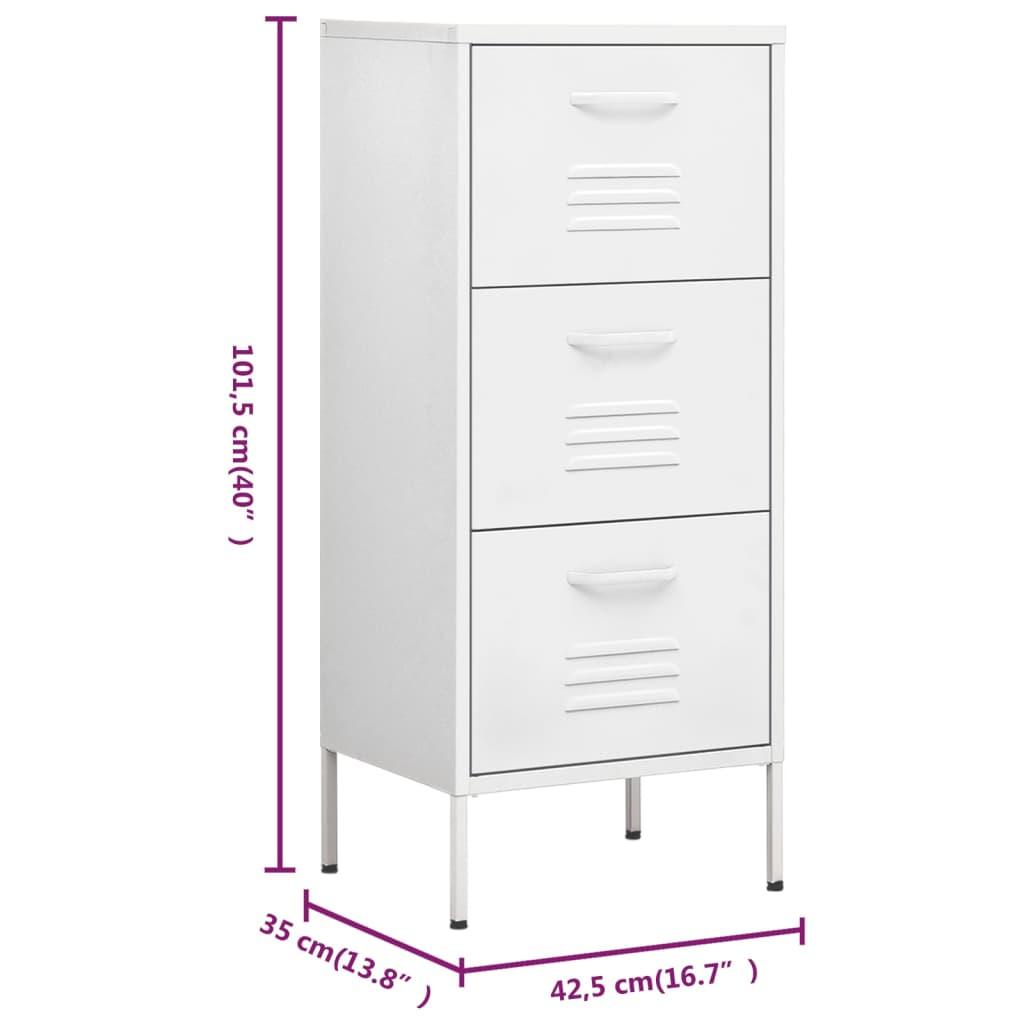 Storage Cabinet White 16.7"x13.8"x40" Steel at Set Shop and Smile