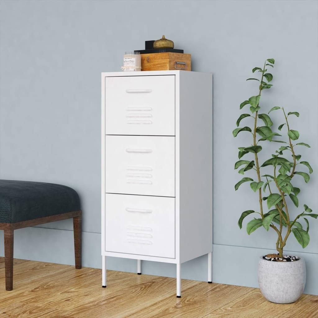 Storage Cabinet White 16.7"x13.8"x40" Steel at Set Shop and Smile