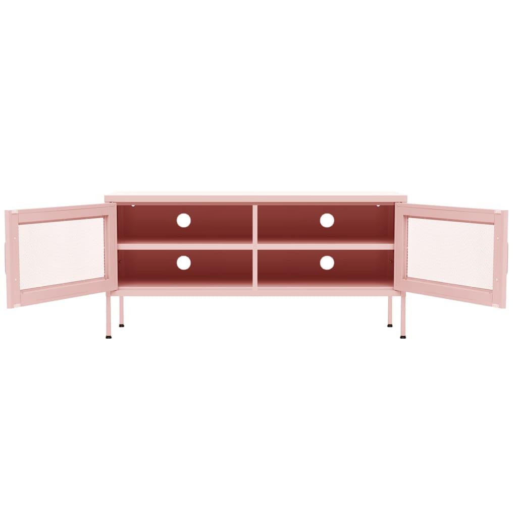 TV Stand Pink 41.3"x13.8"x19.7" Steel at Set Shop and Smile