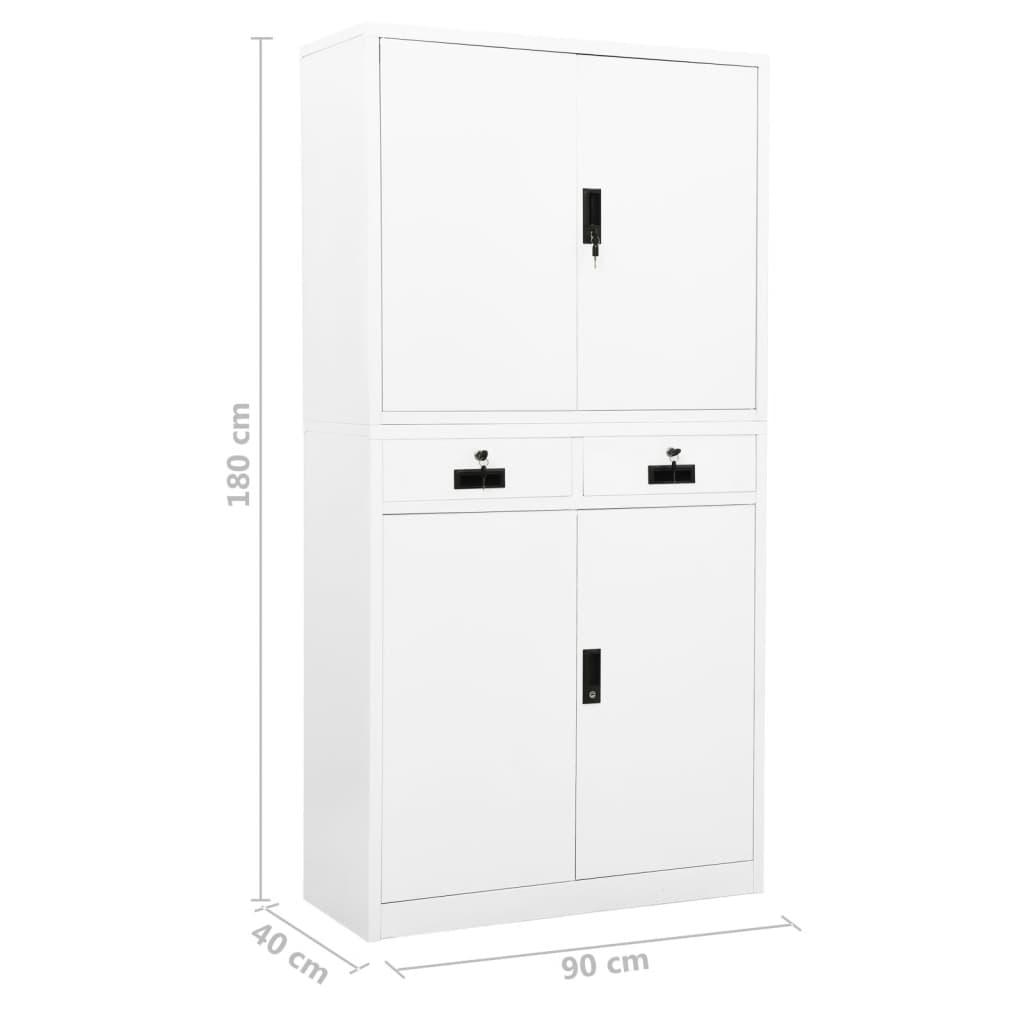 Office Cabinet White 35.4"x15.7"x70.9" Steel at Set Shop and Smile
