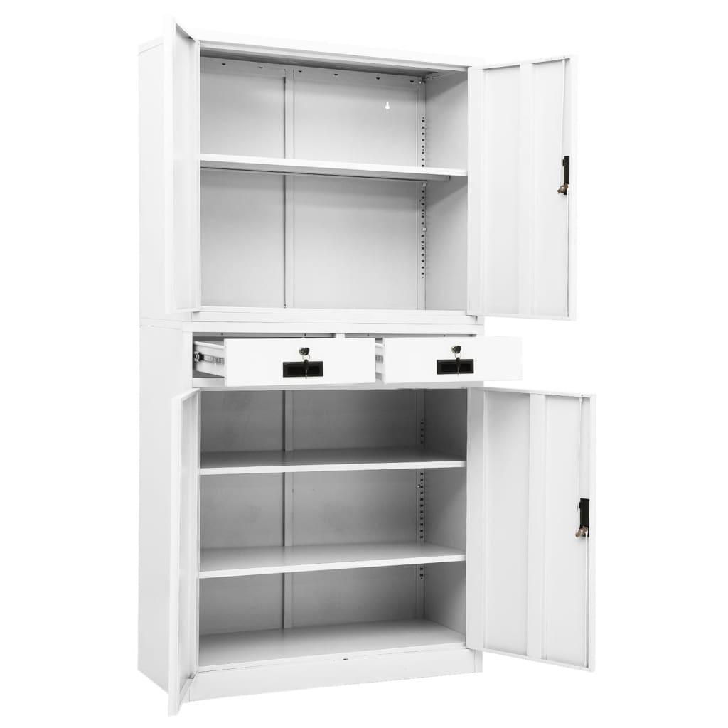 Office Cabinet White 35.4"x15.7"x70.9" Steel at Set Shop and Smile