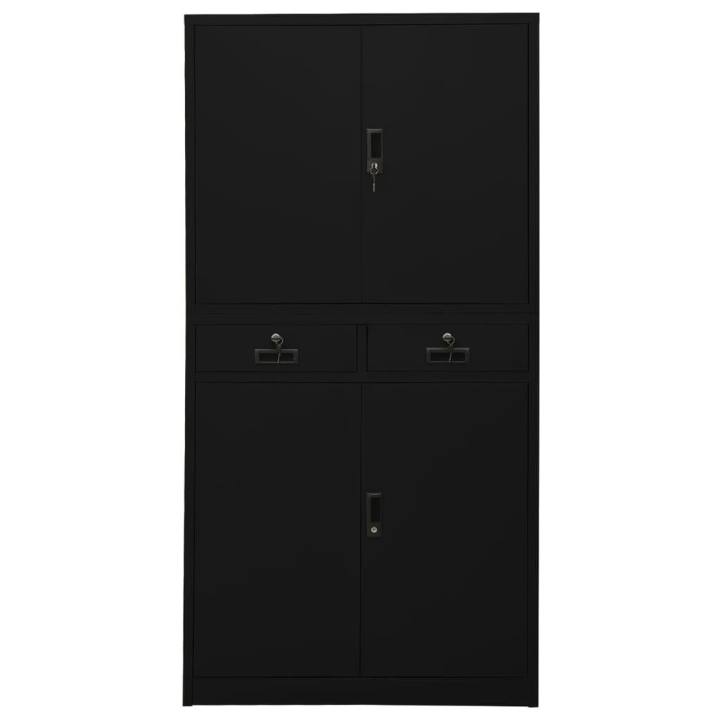 Office Cabinet Black 35.4"x15.7"x70.9" Steel at Set Shop and Smile