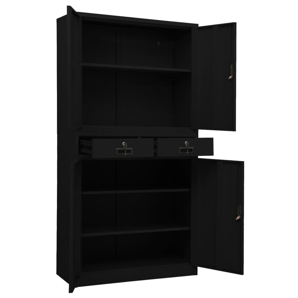 Office Cabinet Black 35.4"x15.7"x70.9" Steel at Set Shop and Smile