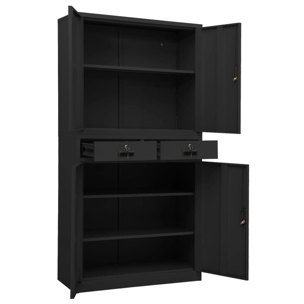 Office Cabinet Anthracite 35.4"x15.7"x70.9" Steel at Set Shop and Smile