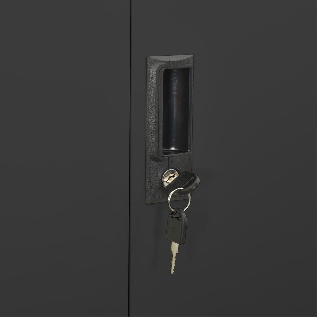 Office Cabinet Anthracite 35.4"x15.7"x70.9" Steel at Set Shop and Smile