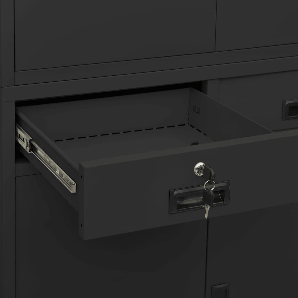 Office Cabinet Anthracite 35.4"x15.7"x70.9" Steel at Set Shop and Smile