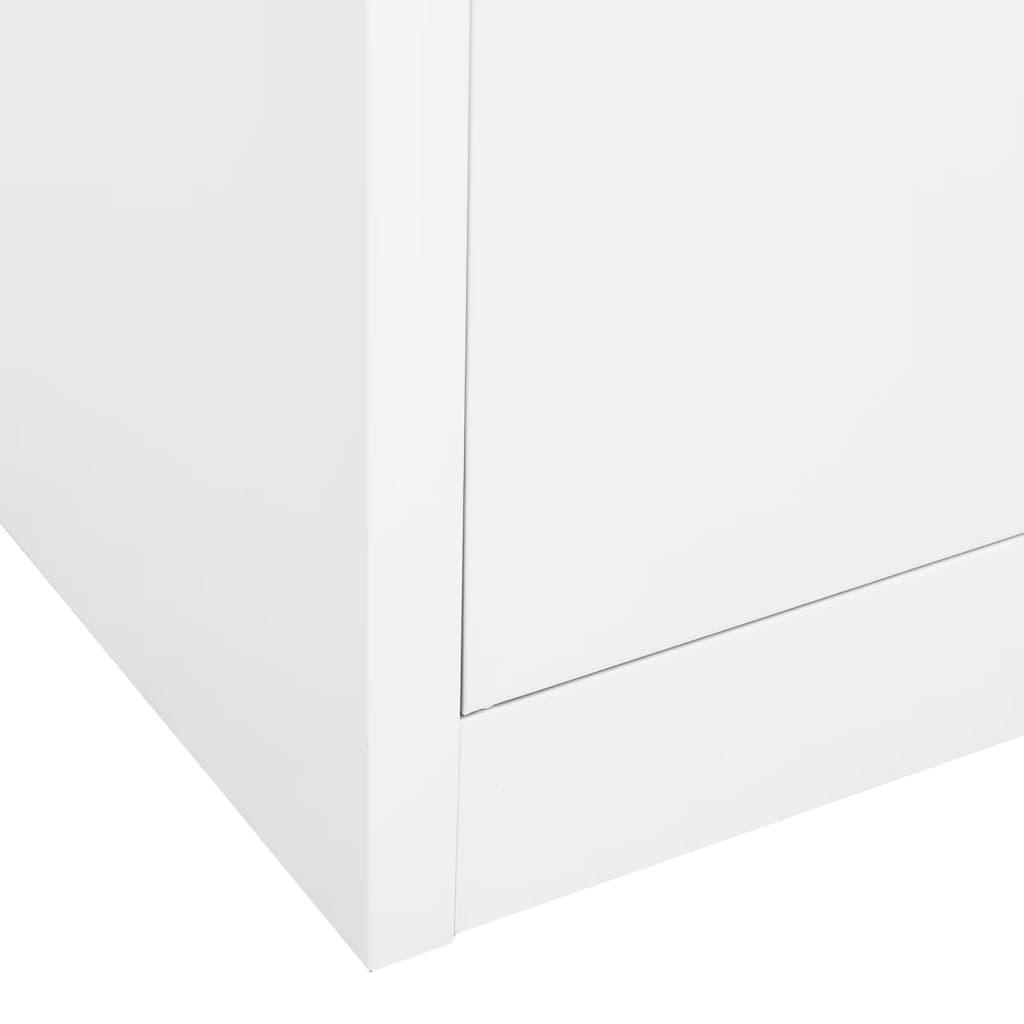 Office Cabinet White 35.4"x15.7"x70.9" Steel and Tempered Glass at Set Shop and Smile