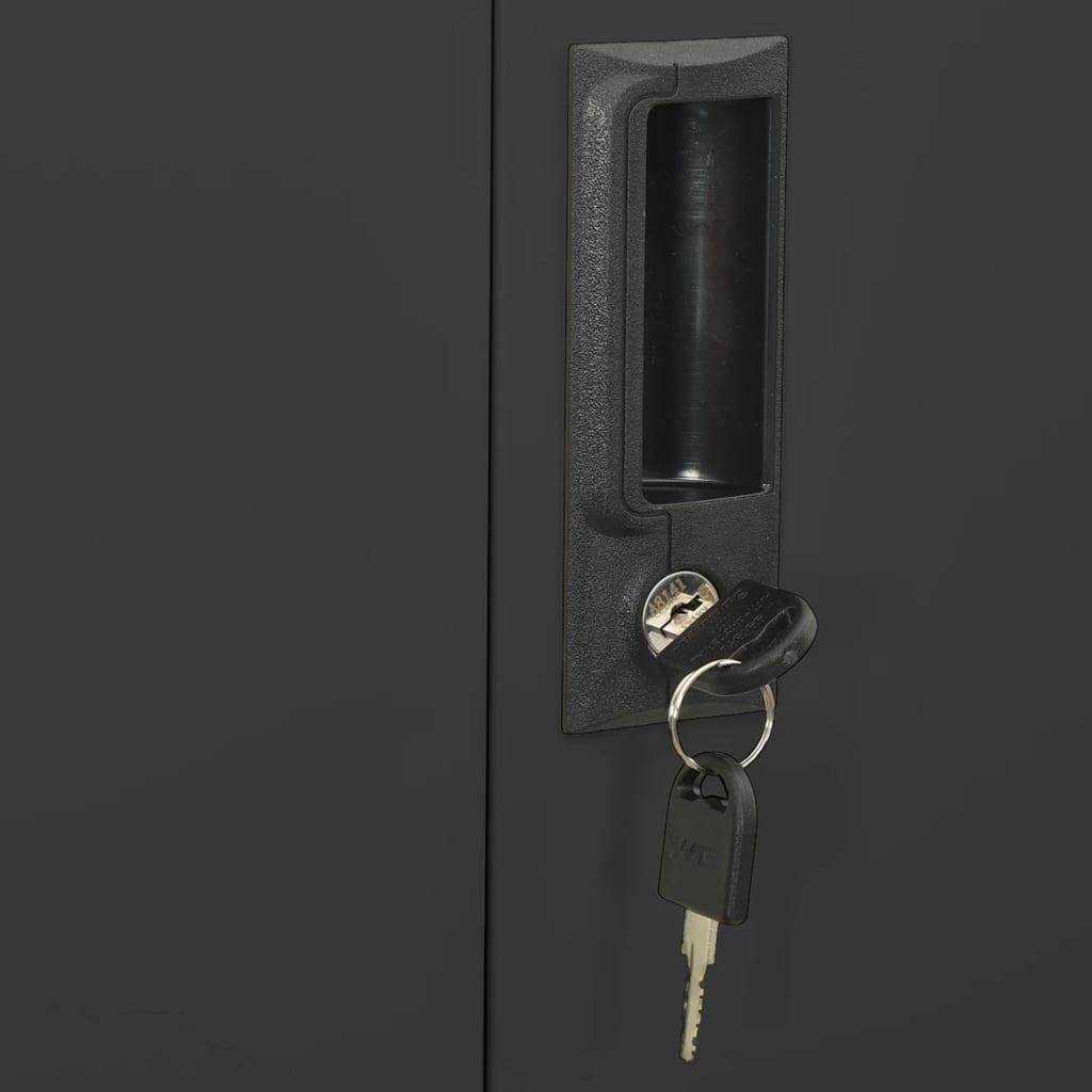 Office Cabinet Anthracite 35.4"x15.7"x70.9" Steel and Tempered Glass at Set Shop and Smile