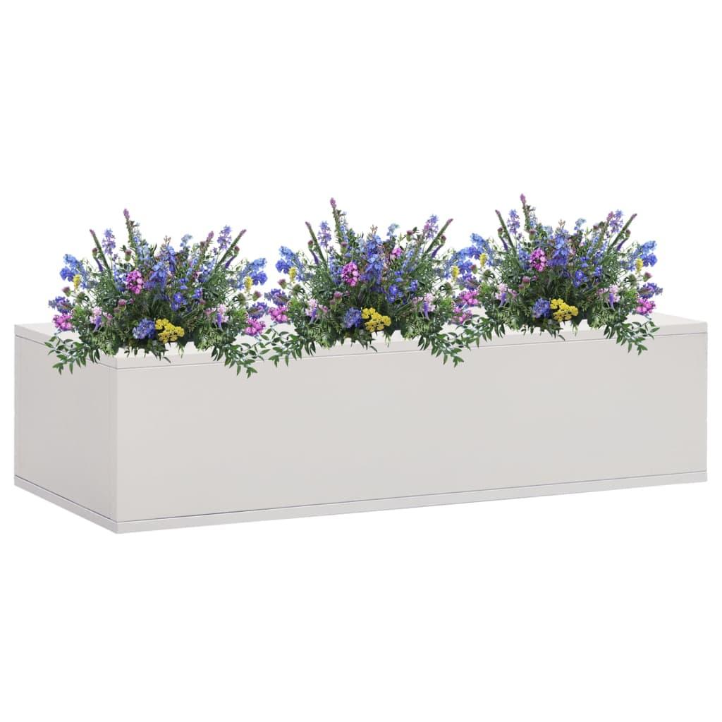 Office Flower Box Light Gray 35.4"x15.7"x9.1" Steel at Set Shop and Smile