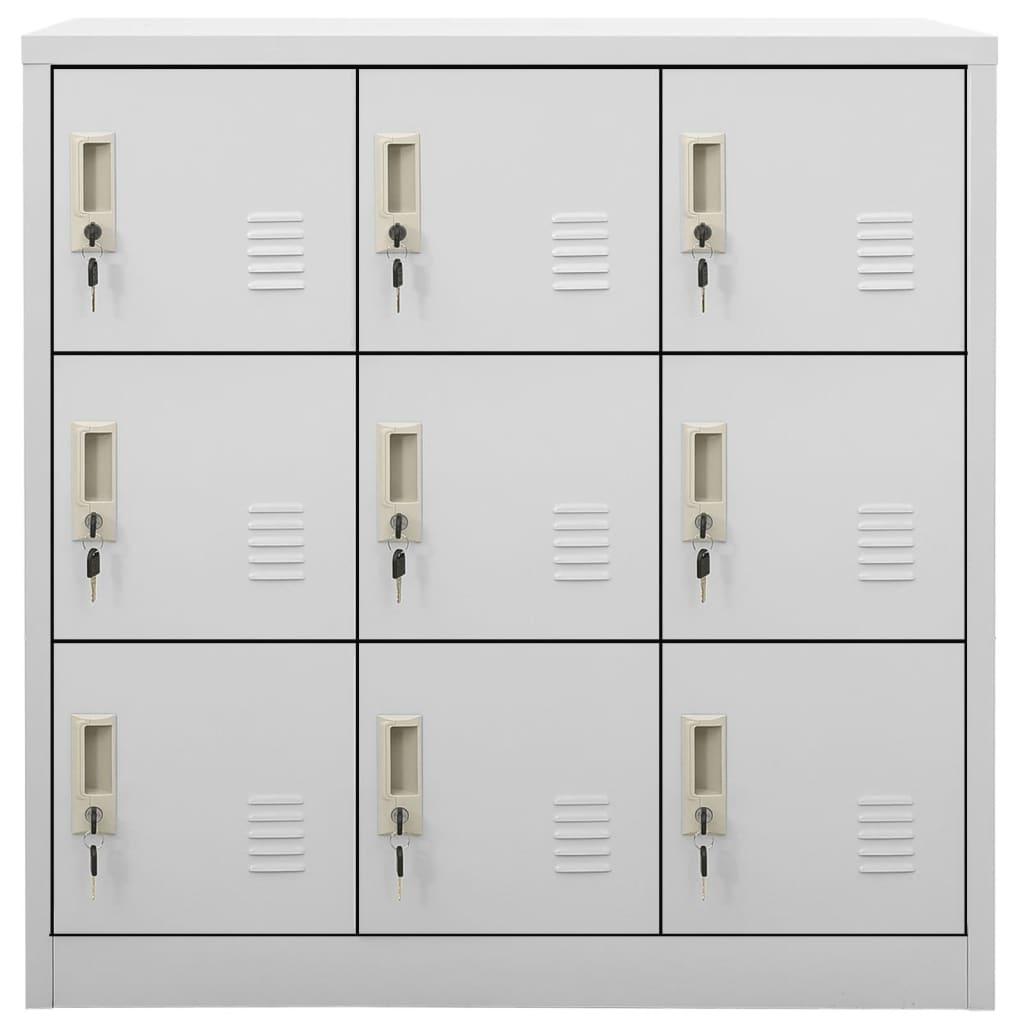 Locker Cabinet Light Gray 35.4"x17.7"x36.4" Steel at Set Shop and Smile