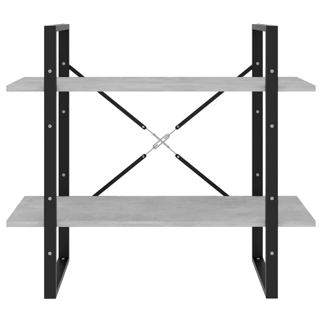 2-Tier Book Cabinet Concrete Gray 31.5"x11.8"x27.6" Engineered Wood at Set Shop and Smile