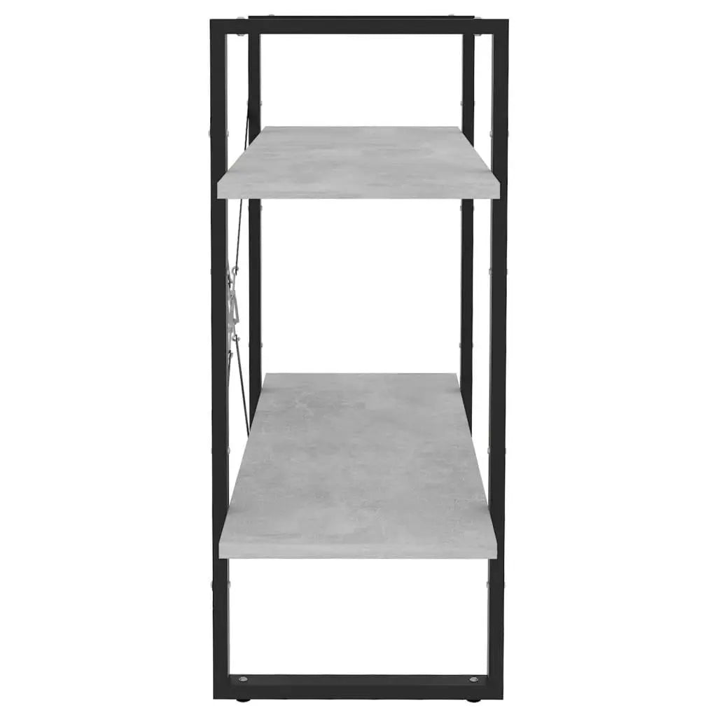 2-Tier Book Cabinet Concrete Gray 31.5"x11.8"x27.6" Engineered Wood at Set Shop and Smile