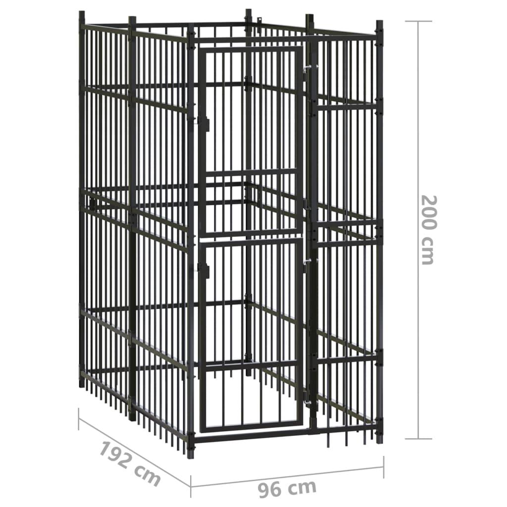 Outdoor Dog Kennel Steel 19.8 ft² at Set Shop and Smile