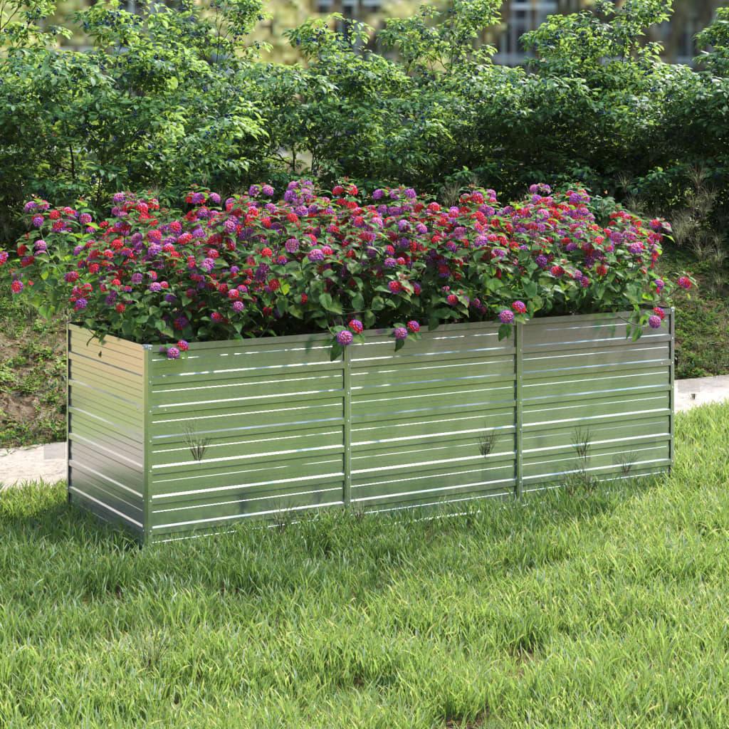 Garden Raised Bed 94.5"x31.5"x30.3" Galvanized Steel Silver at Set Shop and Smile