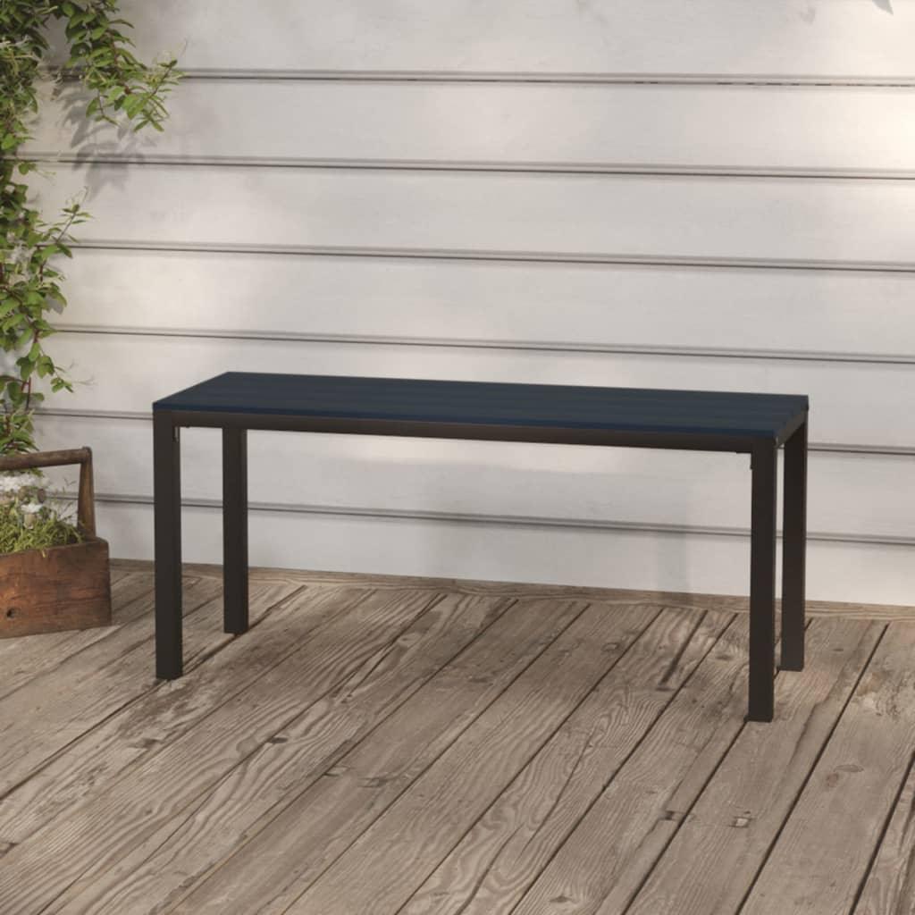 Patio Bench 43.3" Steel and WPC Black at Set Shop and Smile