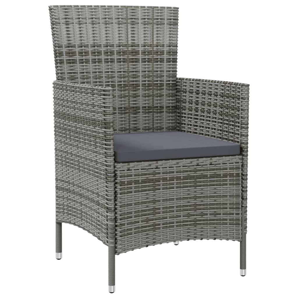 Patio Chairs with Cushions 4 pcs Poly Rattan Gray at Set Shop and Smile