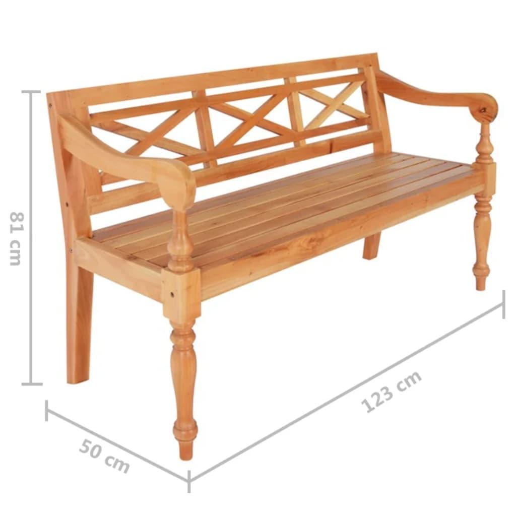 Batavia Bench 48.4" Solid Mahogany Wood Light Brown at Set Shop and Smile