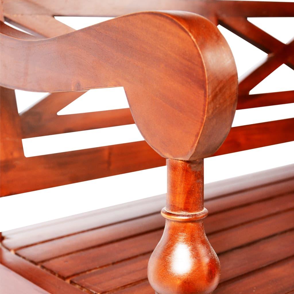 Batavia Bench 48.4" Solid Mahogany Wood Dark Brown at Set Shop and Smile