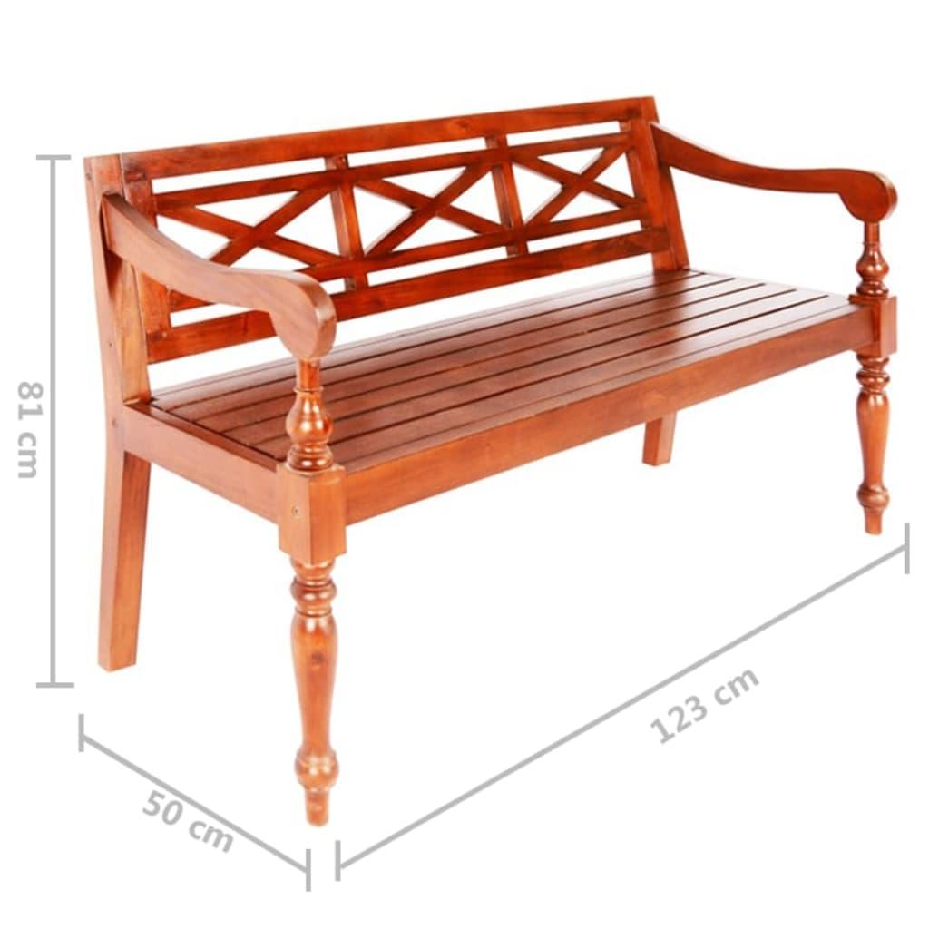 Batavia Bench 48.4" Solid Mahogany Wood Dark Brown at Set Shop and Smile