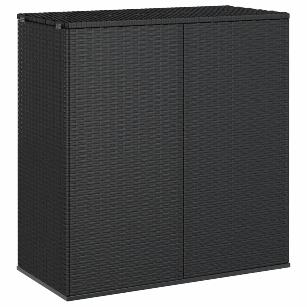 Patio Cushion Box PE Rattan Black at Set Shop and Smile