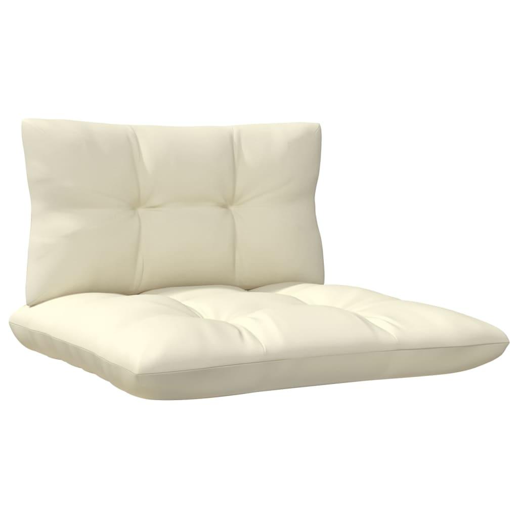 Patio Middle Sofa with Cream Cushions Solid Pinewood at Set Shop and Smile