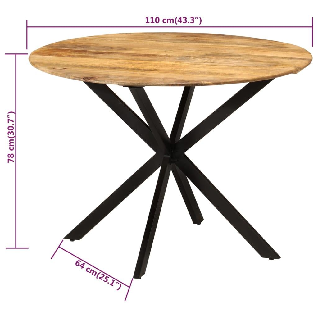 Dining Table Ø43.3"x30.7" Solid Wood Mango and Steel at Set Shop and Smile