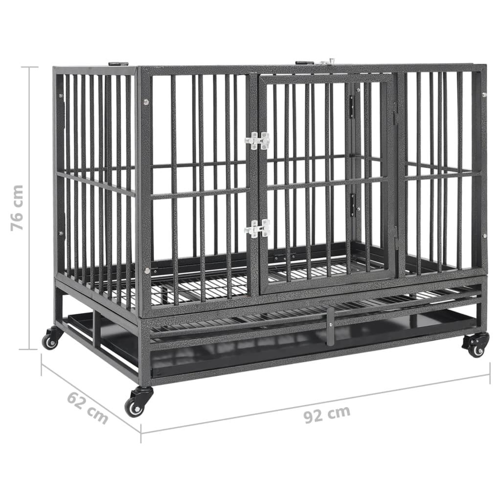 Dog Cage with Wheels Steel 36.2"x24.4"x29.9" at Set Shop and Smile