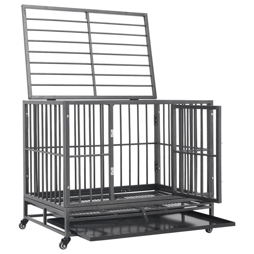 Dog Cage with Wheels Steel 40.2"x28.3"x33.5" at Set Shop and Smile