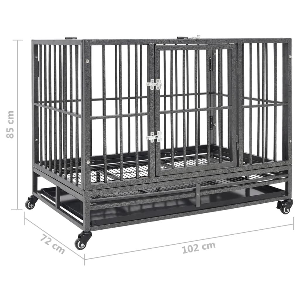 Dog Cage with Wheels Steel 40.2"x28.3"x33.5" at Set Shop and Smile