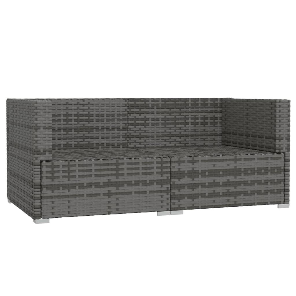 2-Seater Sofa with Cushions Gray Poly Rattan at Set Shop and Smile