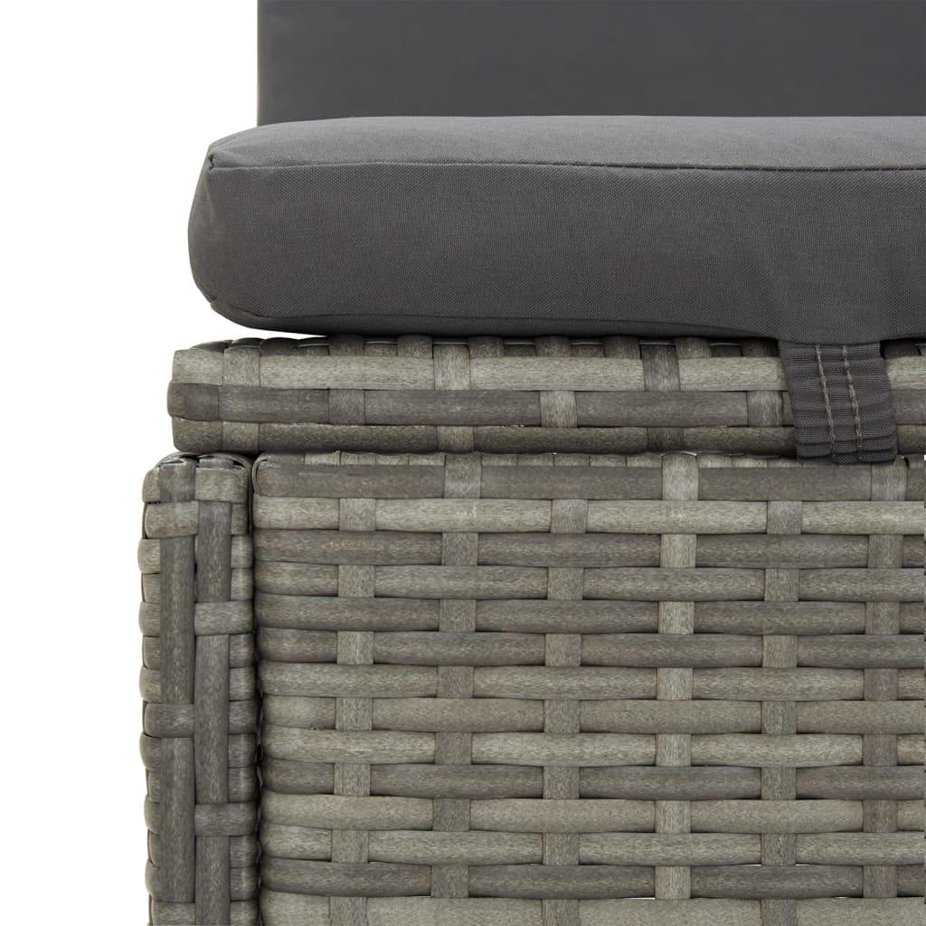 Convertible Sun Bed with Cushions Poly Rattan Dark Gray at Set Shop and Smile