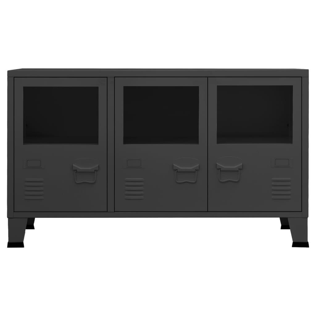 Industrial Sideboard Anthracite 41.3"x13.8"x24.4" Metal and Glass at Set Shop and Smile