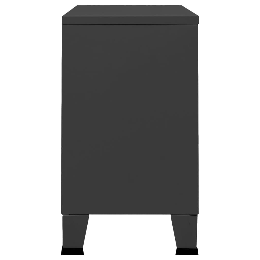 Industrial Sideboard Anthracite 41.3"x13.8"x24.4" Metal and Glass at Set Shop and Smile