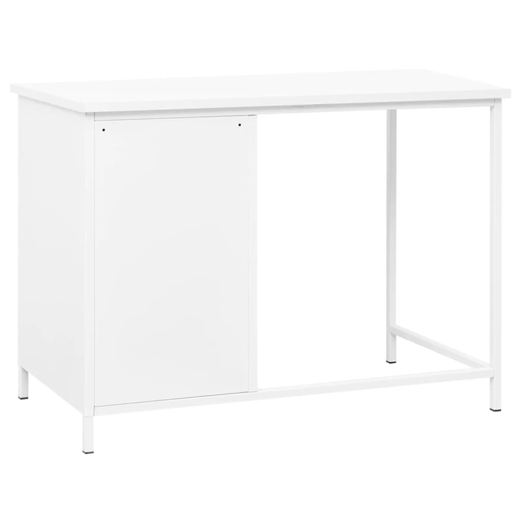 Industrial Desk with Drawers White 41.3"x20.5"x29.5" Steel at Set Shop and Smile